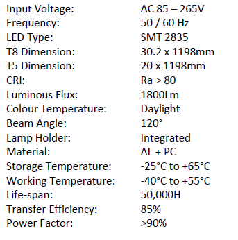 T8 Intergrated Light Tube